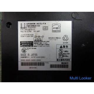 Laptop ☆ Fujitsu A572 / FX ☆ No.N0017 4 10 7 1 ☆ Price including tax ☆