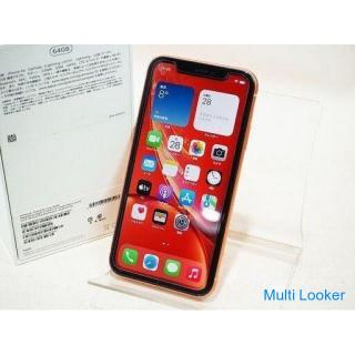 Apple MT0A2J / A SIM-free iPhone XR 64GB with coral box Battery maximum capacity 98% ♪