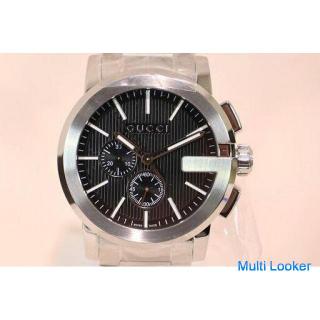 Exhibit GUCCI Chrono YA101204 Chronograph 101.2 Men's Quartz Watch Black Dial / Metal / 44mm Width I