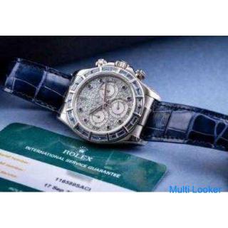 Rare Rolex Daytona | REF. 116589 SACI | 18k White Gold | Sapphire Baguette Bezel & Hours | Pave 