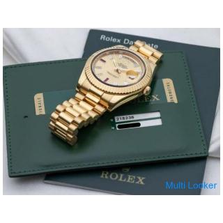 Rolex Day-Date II | REF. 218238 | Diamond & Ruby Baguette Gold Dial | 18k Yellow Gold