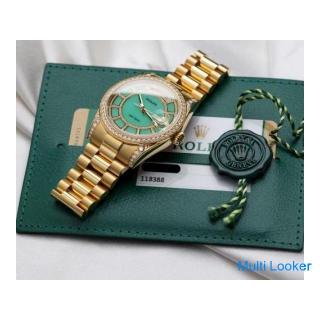 Unworn Rolex Day-Date Carousel | Green Jade Dial | 118388 | Diamond Dial, Bezel & Shoulders | 18