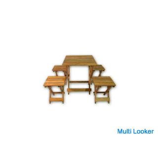 Folding Wooden Table Stool Horden Wood 1 Table 4 Stool