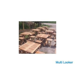 Wooden Folding Table Stool Picnic/Camping Set