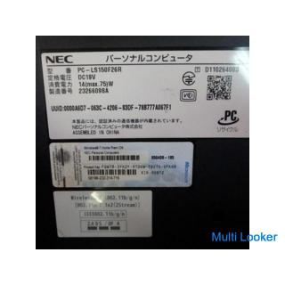 パソコン ノートパソコン NEC LS150/F 赤