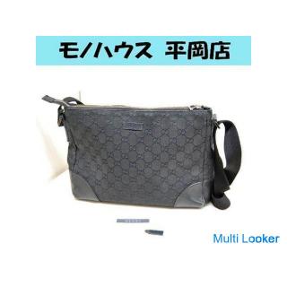 本物 GUCCI/グッチ ショルダーバッグ 114273 ブラック GG柄 GGキャンパス 斜め掛け ☆ PayPay(ペイペイ)決済可能 ☆
