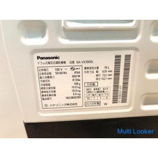 【動作保証60日間あり】Panasonic 2018年 NA-VX3900L 10.0kg / 6kg ドラム式洗濯乾燥機