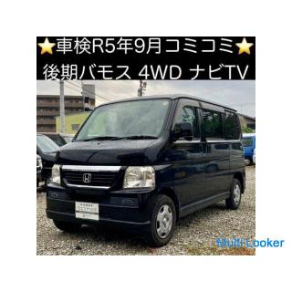 ★ナビTV★平成20年式 ホンダ バモス M 4WD(HM2) 12.9万キロ 車検令和5年9月 ブラック