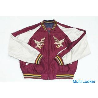 【苫小牧バナナ】現状品 TAILOR/テーラー東洋 TT11591 リーバーシブル スカジャン Mサイズ 虎×赤鷲 サテン