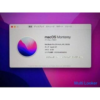 Apple/アップル MYDA2J/A MacBook Pro Retinaディスプレイ 13.3インチ シルバー M1チップ メモリ8GB SSD 256 GB