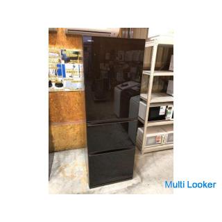 【動作保証あり】TOSHIBA 東芝 2017年 GR-H38SXV 363L 3ドア 冷凍冷蔵庫 ガラスドア 自動製氷